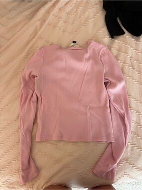 Universal Thread Soft Ribbed Pink Long-Sleeve Top